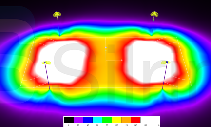 Ihrisko 40x20m, 4x stĺp, v= 8m, 150lux.